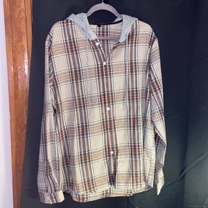 Mens Hooded Light Weight Flannel